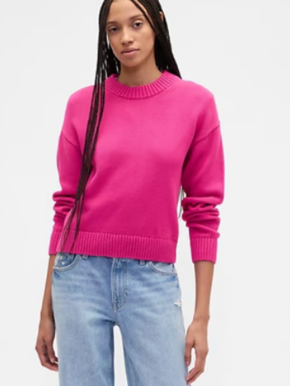 Gap Factory Relaxed Cropped Crewneck Sweater